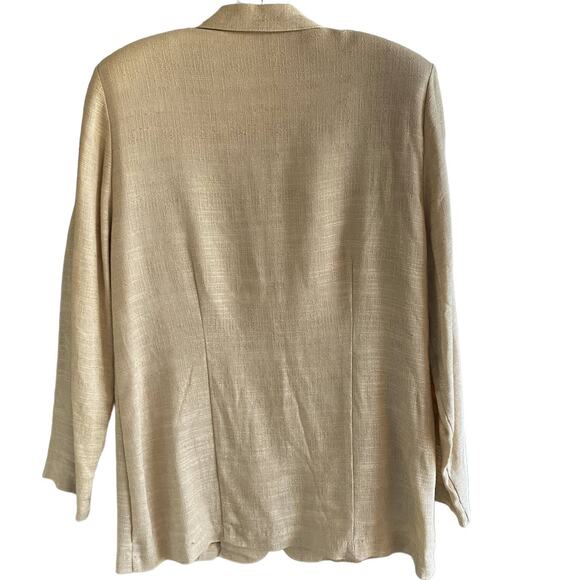 Women's T.R. BENTLEY Size M Flax Rayon Blend Blazer Jacket 1-Button - Picture 6 of 6